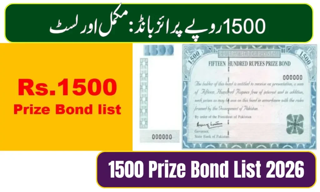 Current image: 1500 Prize Bond List 2026